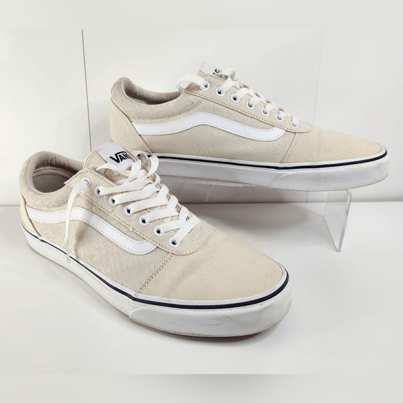 Vans Old Skool Linen Shoe, Men 11. Cream and White Classic - Picture 2 of 5